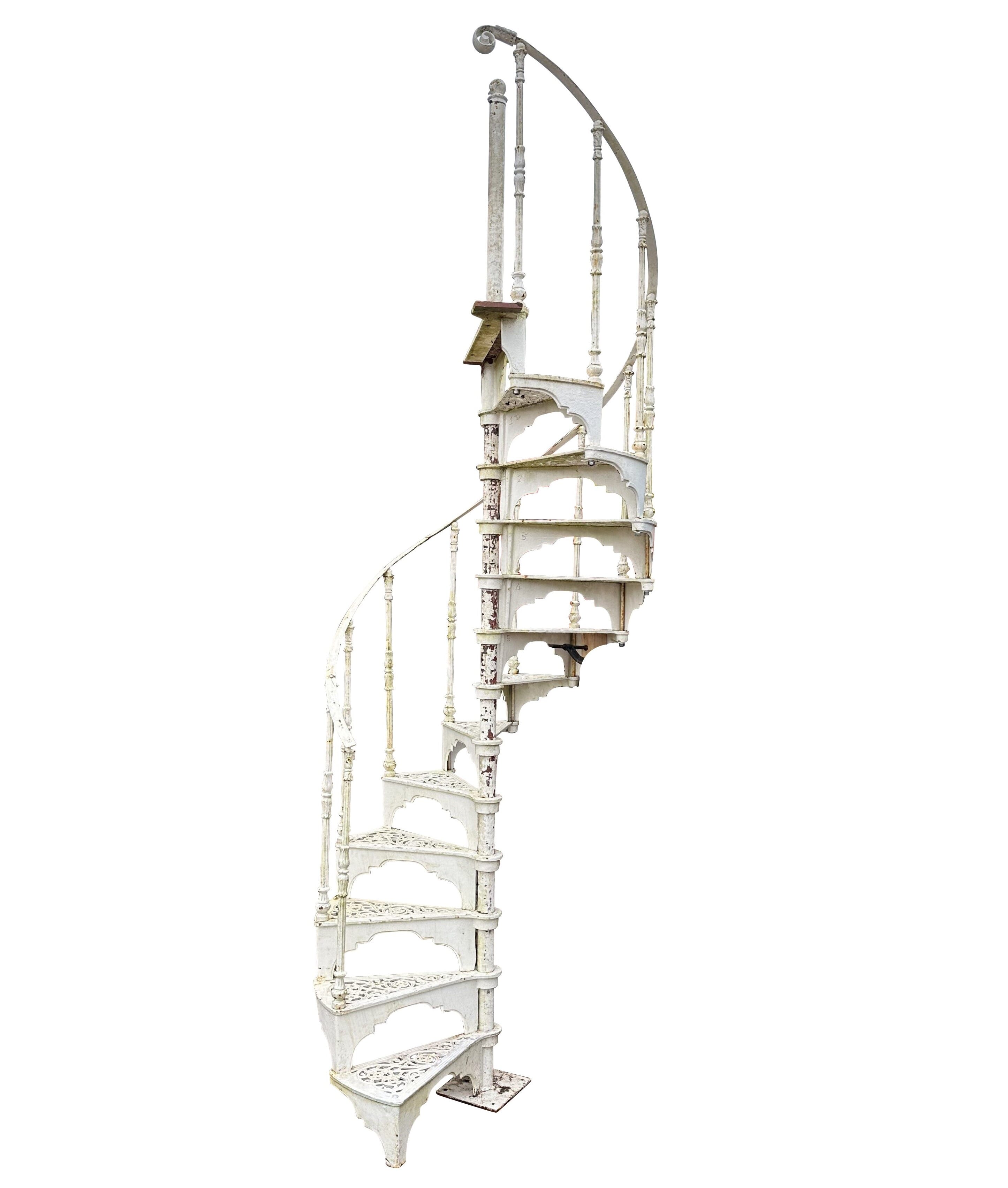 Reclaimed White Safety Stairways Cast Iron Spiral Staircase - 10087