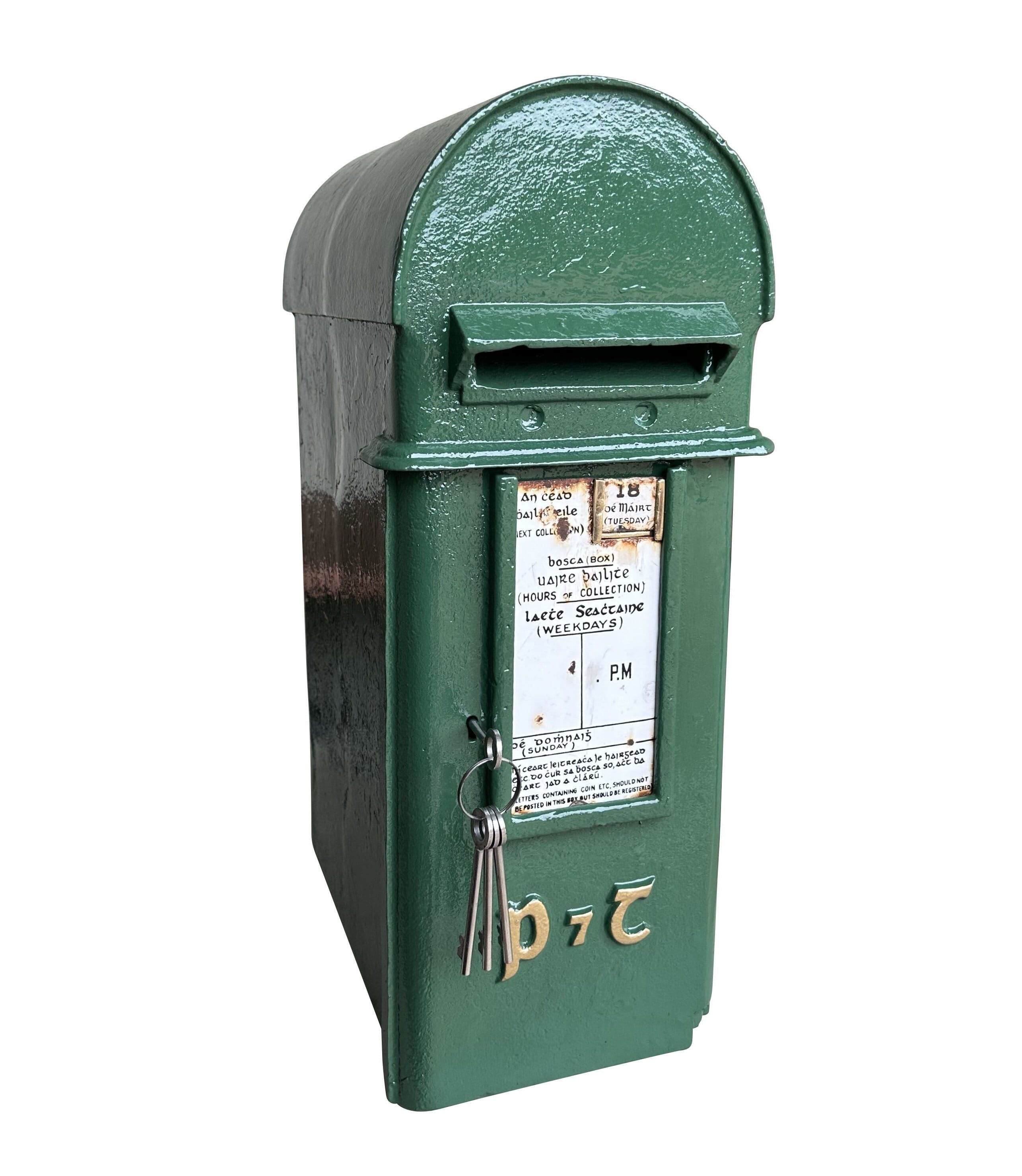 Original Cast Iron Irish Pole Mounted Letter Post Box - 10188