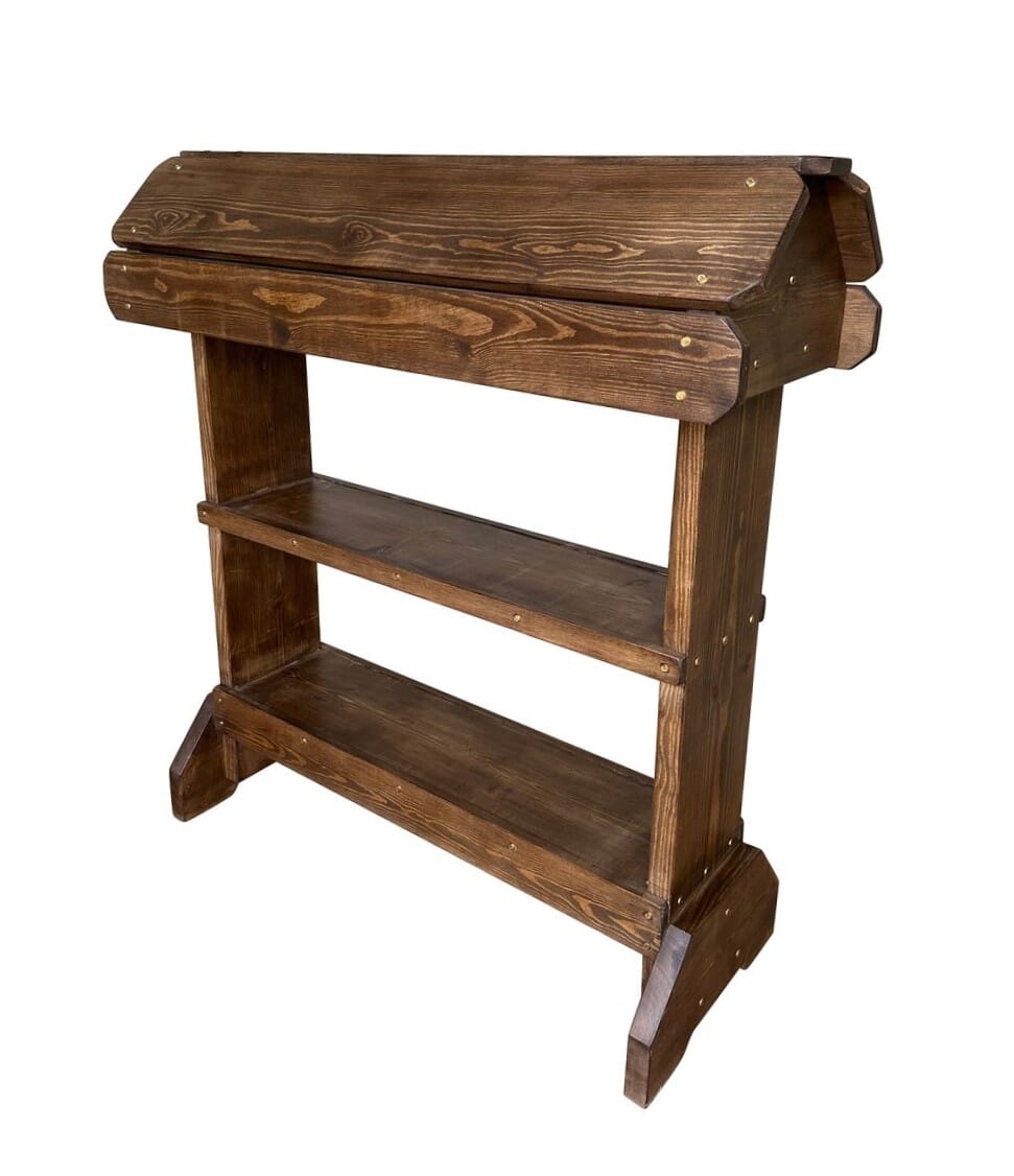 Bespoke Made Twin Reclaimed Pine Saddle Rack & Shelves - D2171