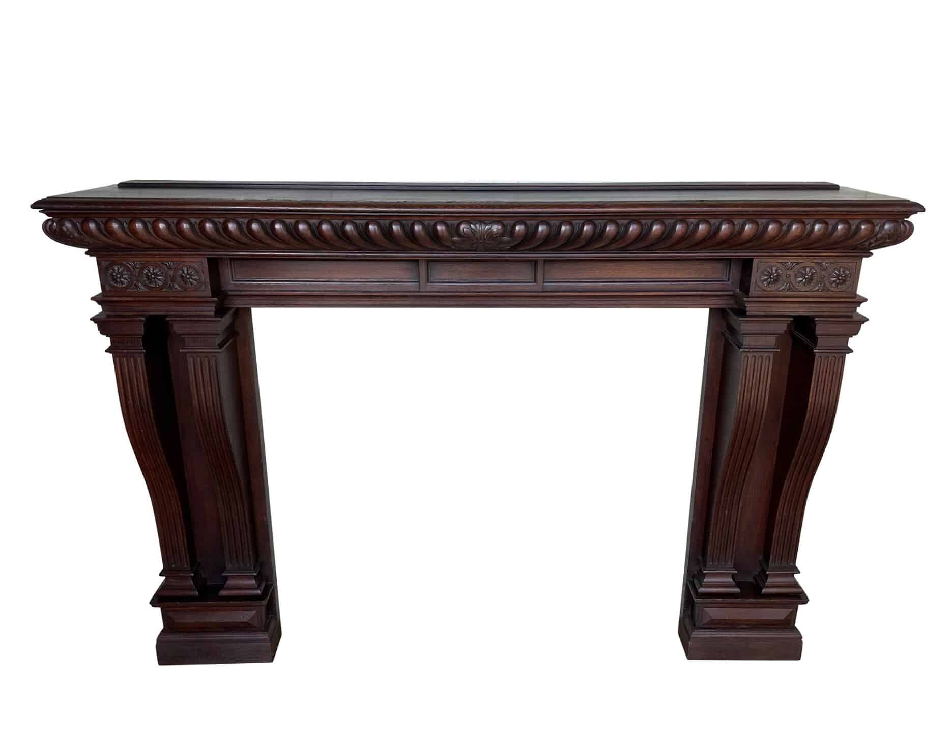 Victorian Grand Scale Solid English Oak Fire Surround