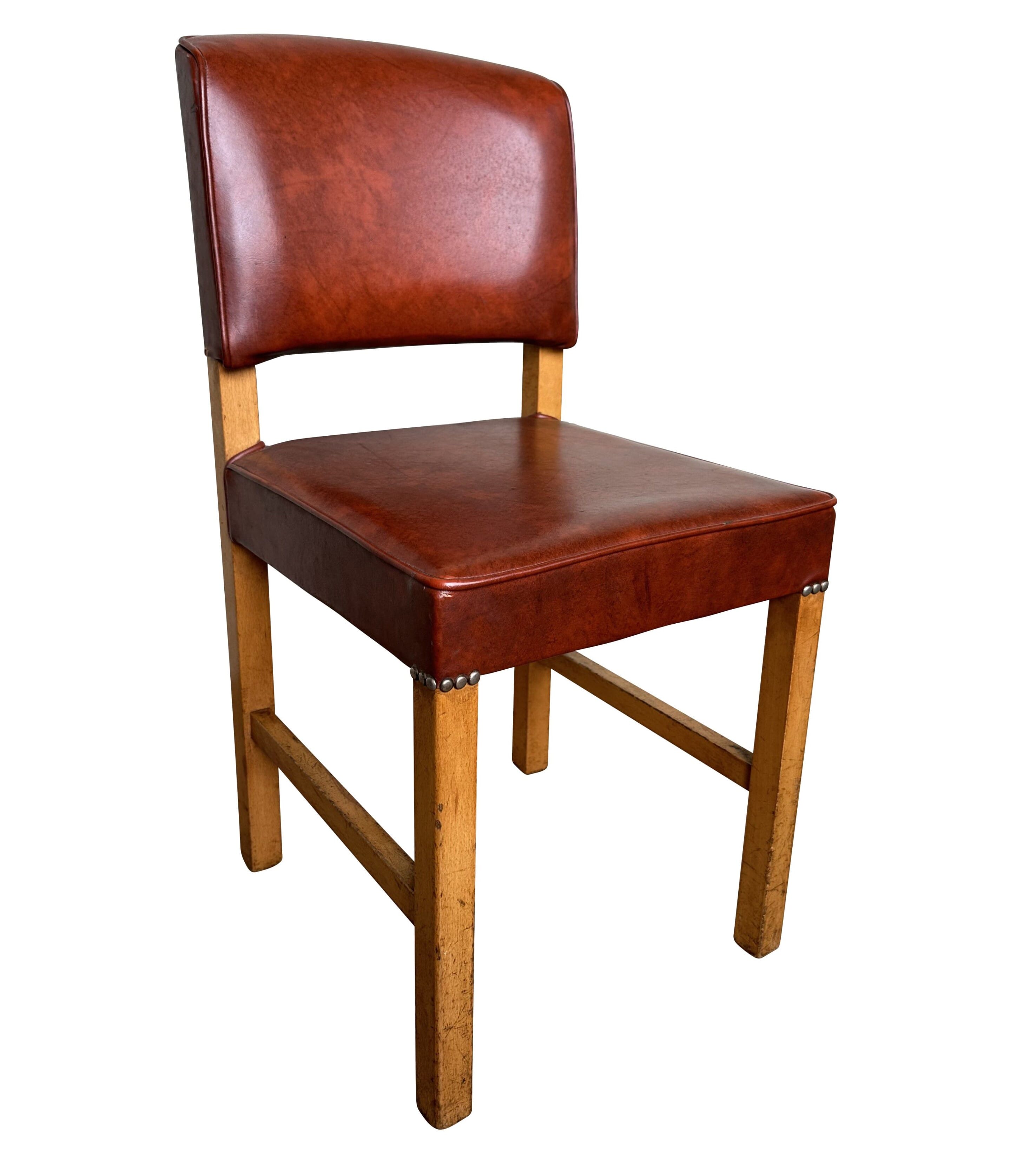 Reclaimed Harold Fieldman Faux Leather Church Chair - 10388