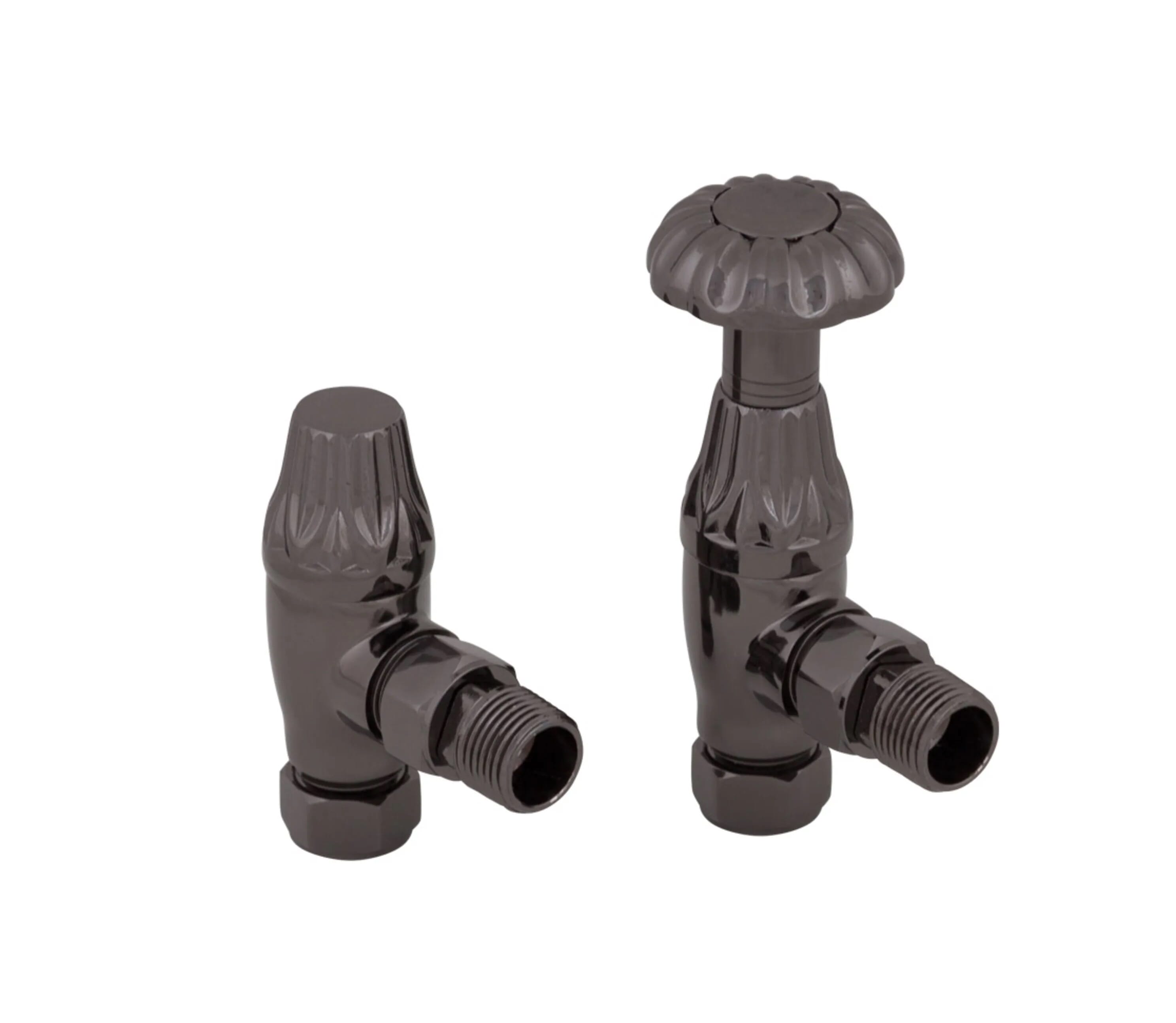 Carron Crocus Black Nickel Cast Iron Radiator Valves - QSS046