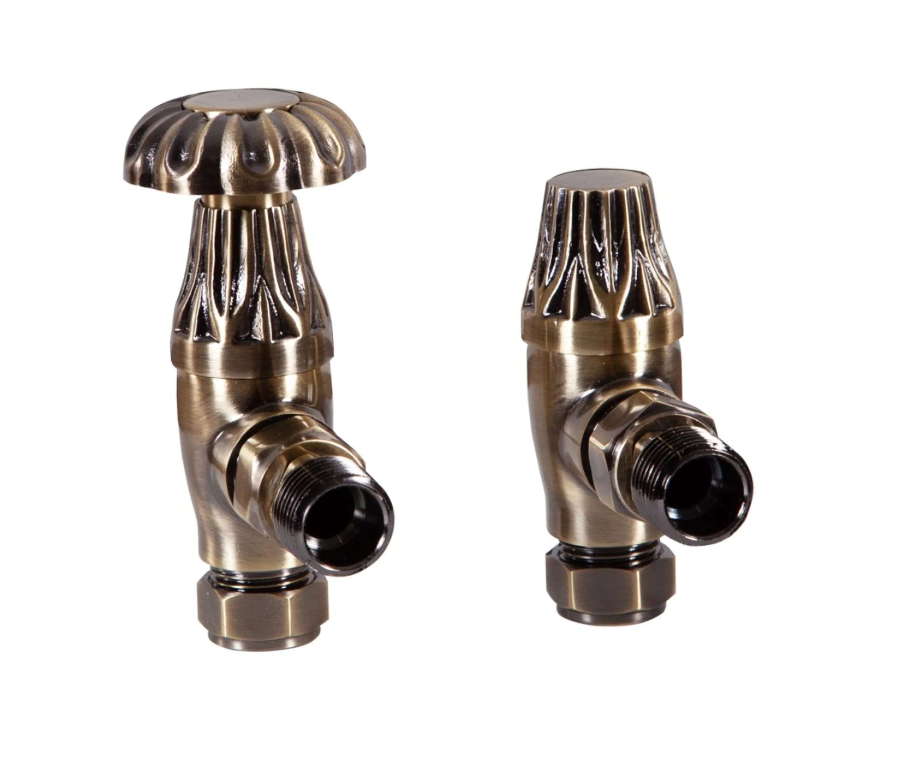 Carron Antique Brass Crocus Cast Iron Radiator Valves - HAN007