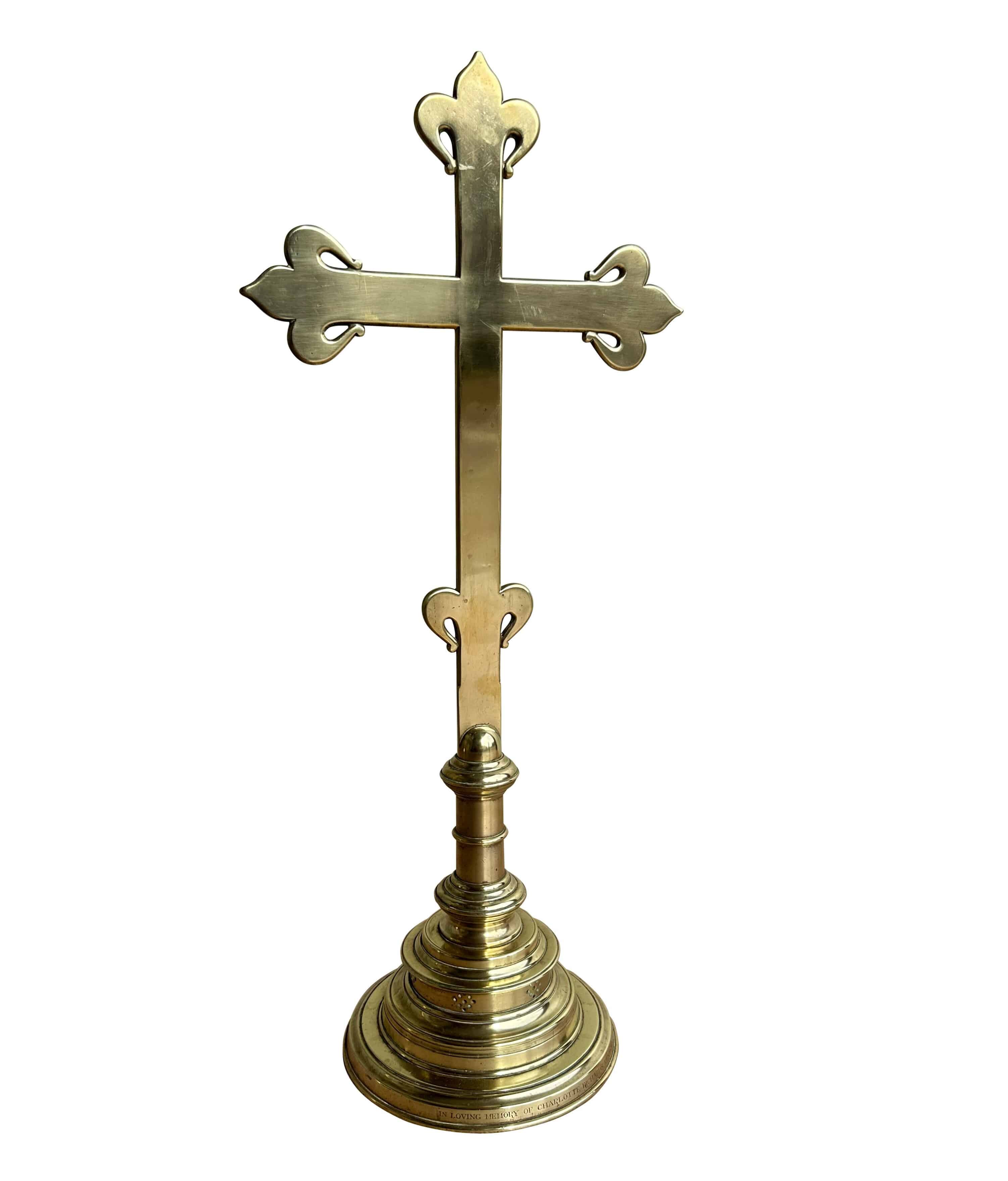Antique Solid Brass Altar Cross