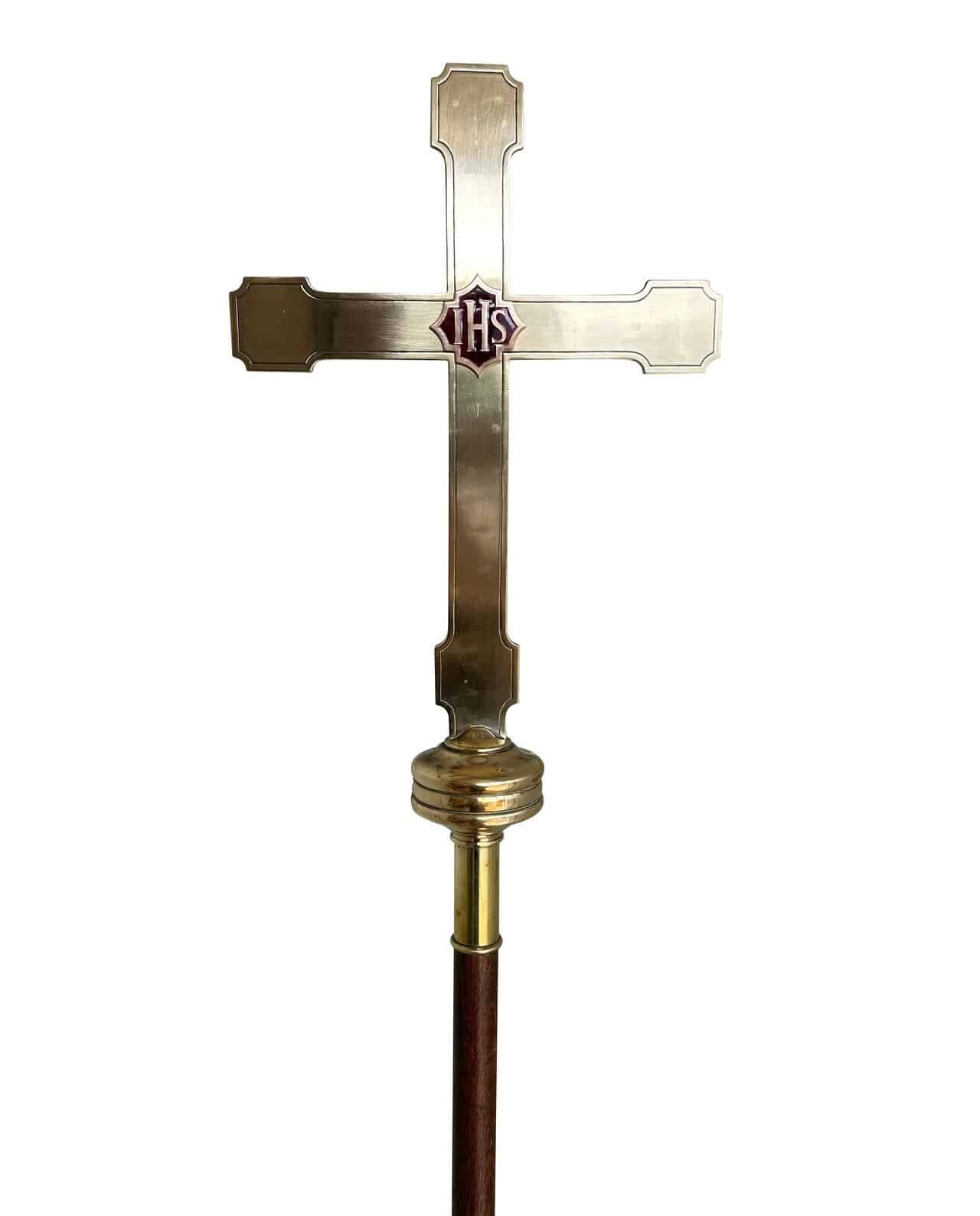 Antique Solid Brass Processional Cross
