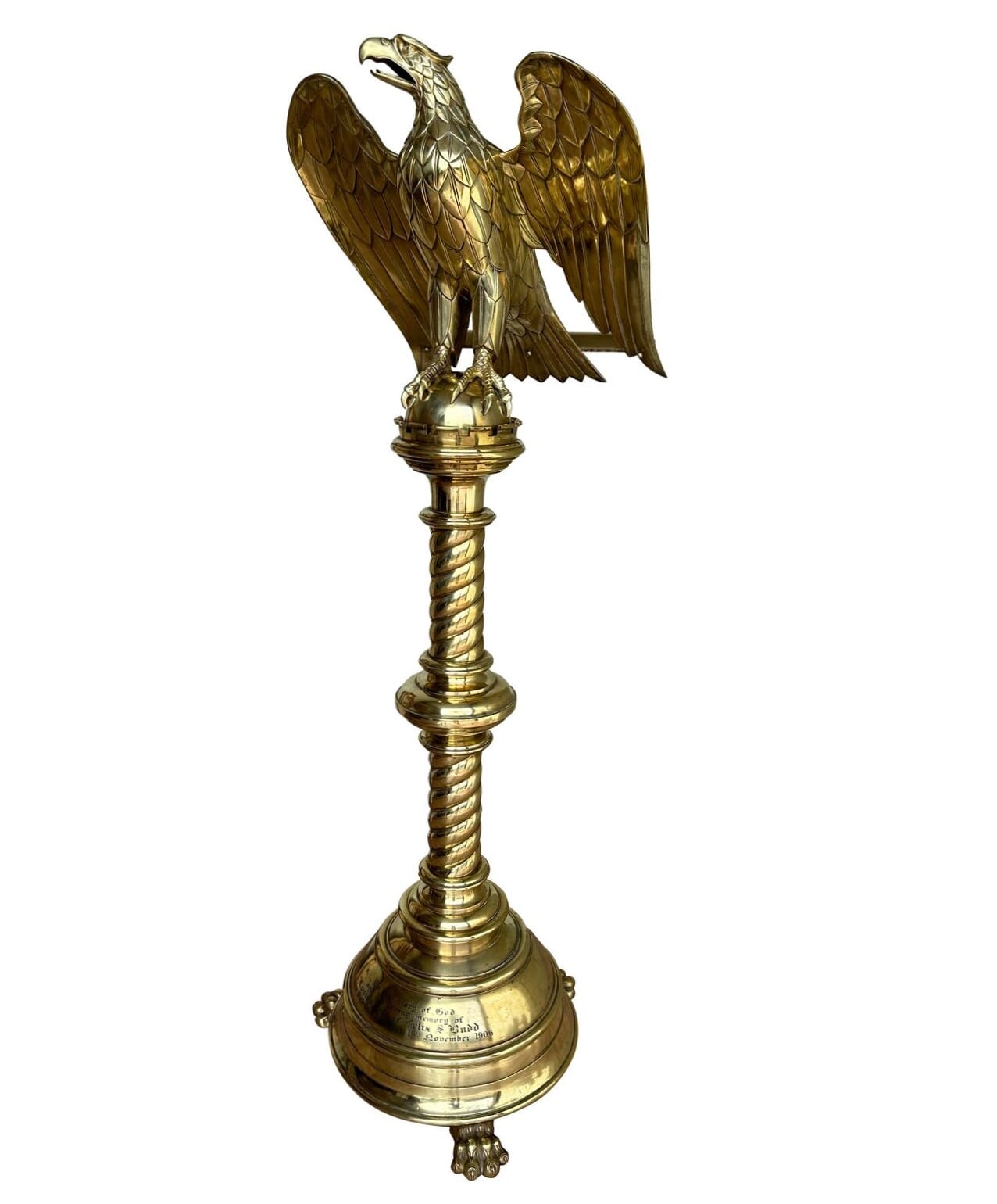 Antique Solid Brass Church Eagle Lectern - 10397