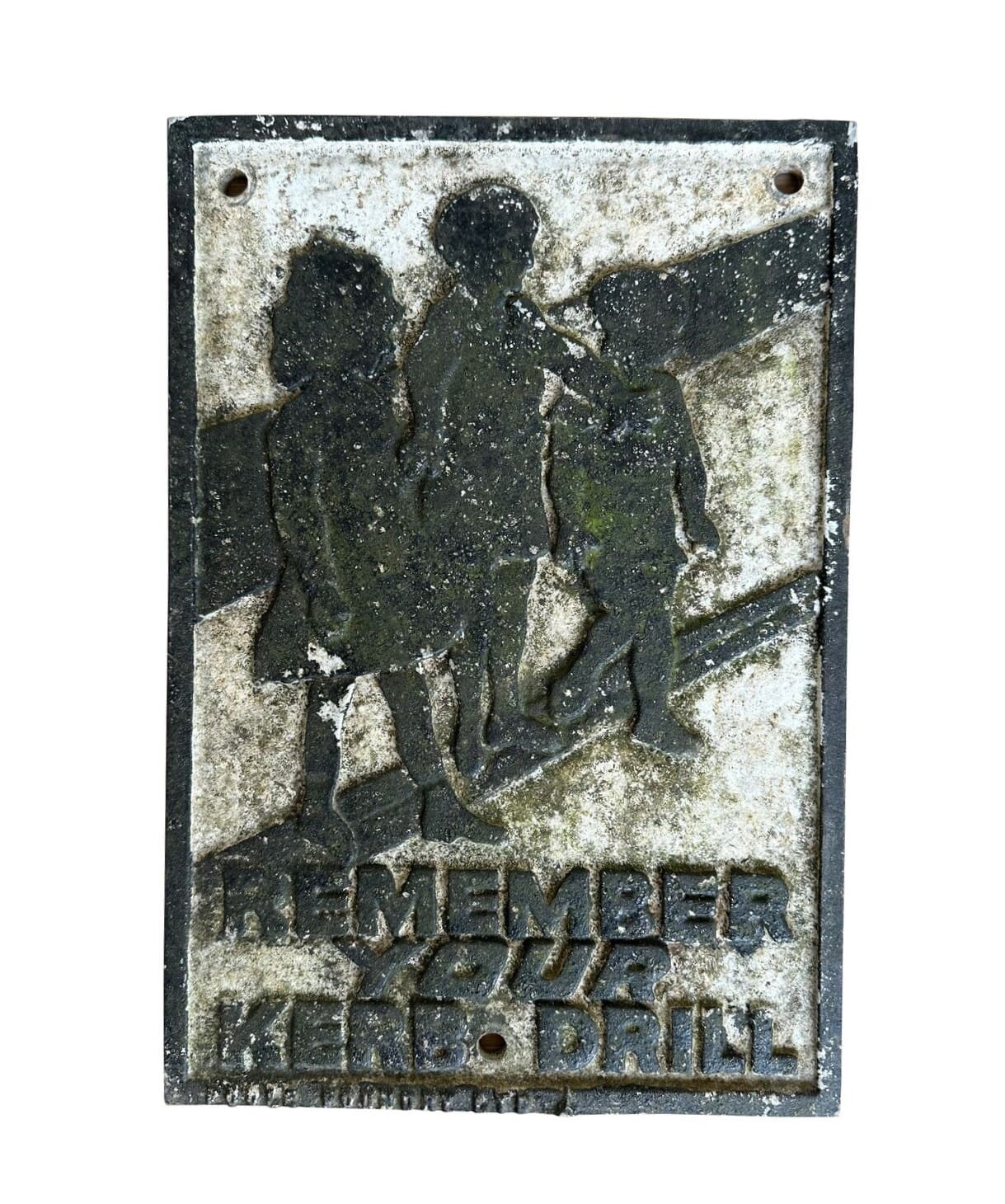 Original Cast Metal Remember Your Kerb Drill Sign - 10404