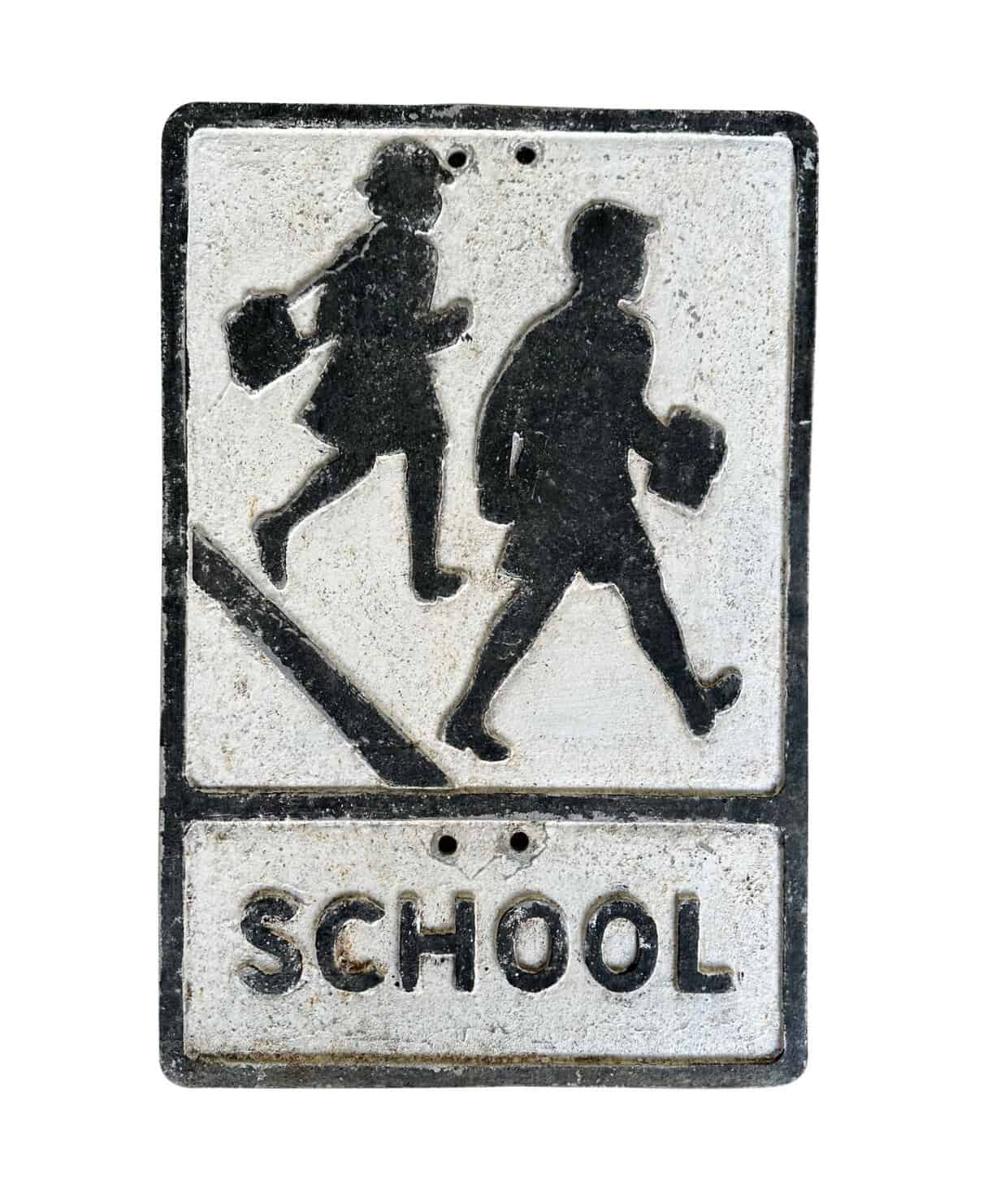 Original Cast Metal School Wall Mounted Sign
