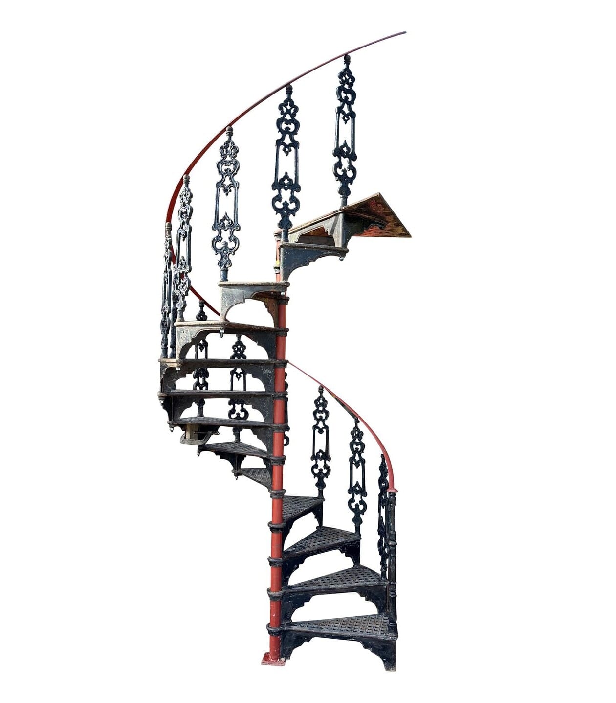 Reclaimed Decorative Black Cast Iron Spiral Staircase - 10417