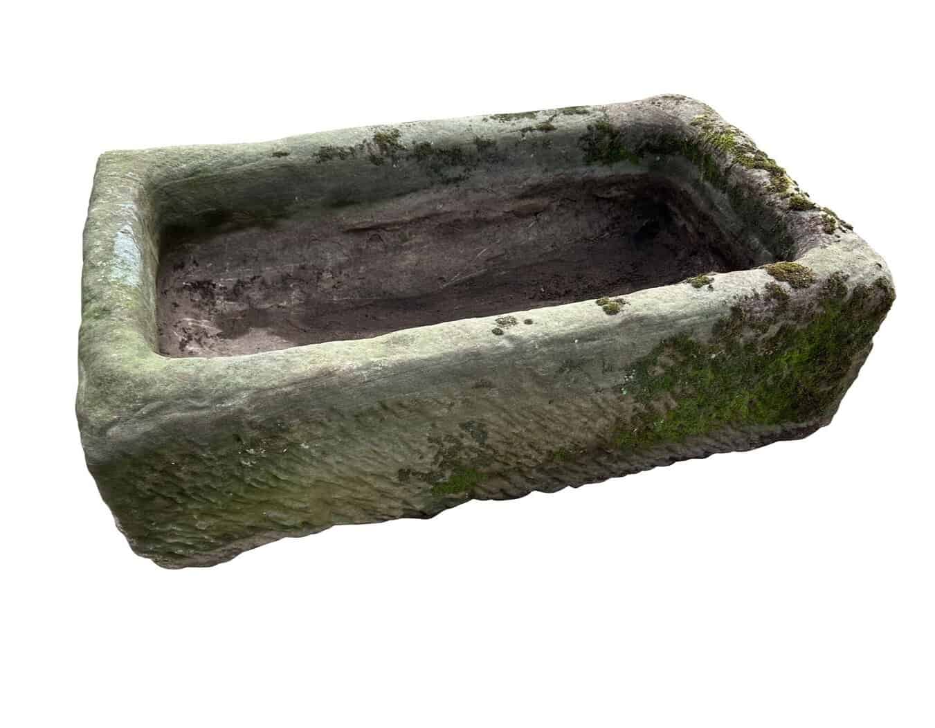 English Garden Trough Hand Carved Solid Stone