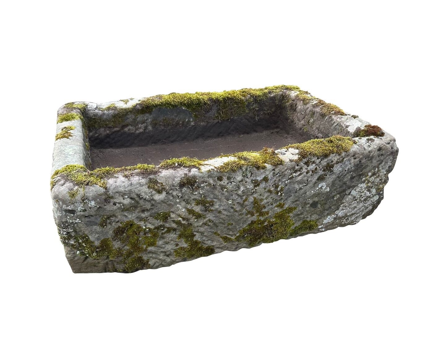 English Solid Hand Carved Solid Stone Garden Trough - 10428