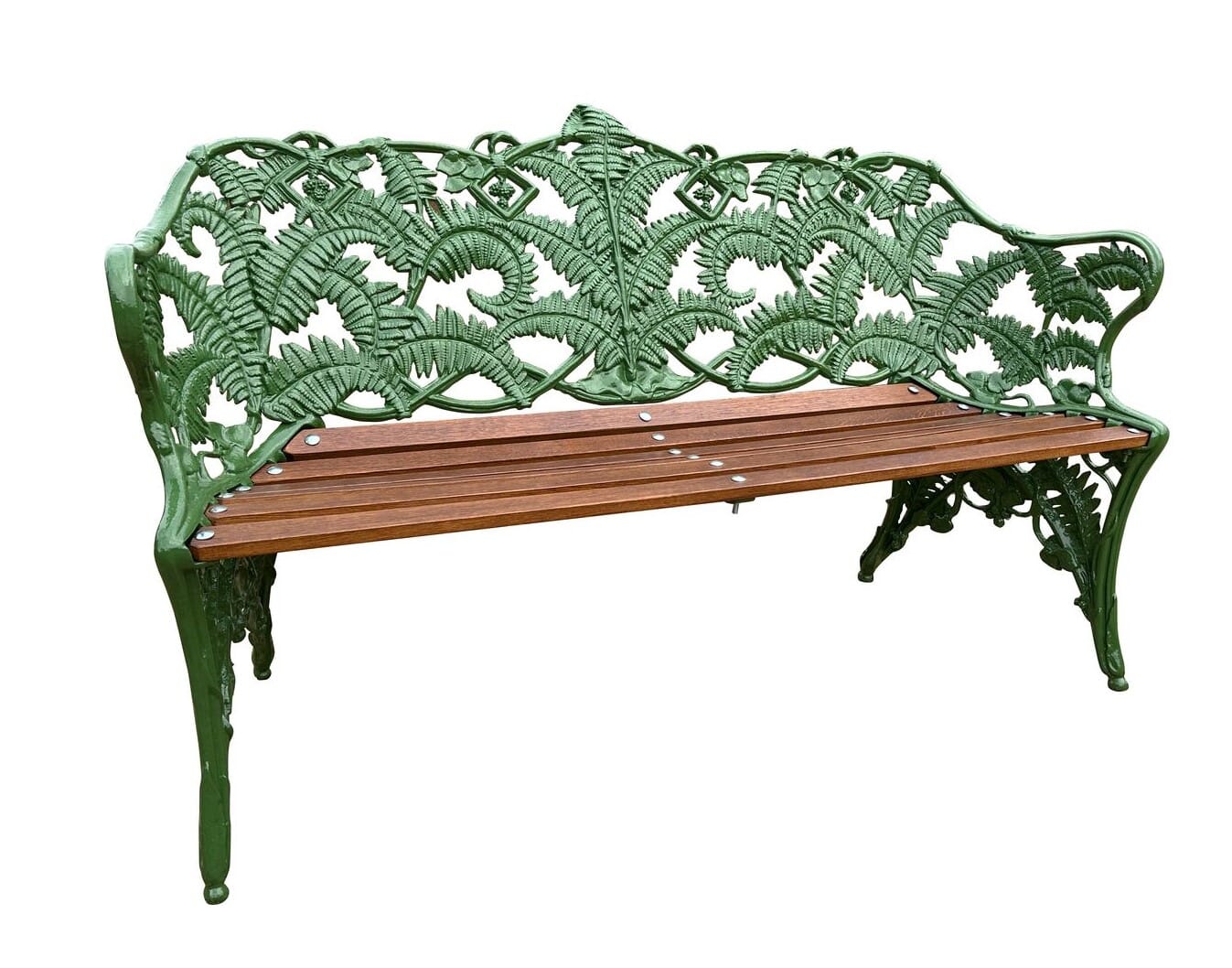 Coalbrookdale Fern and Blackberry Cast Metal Bench - 10370A