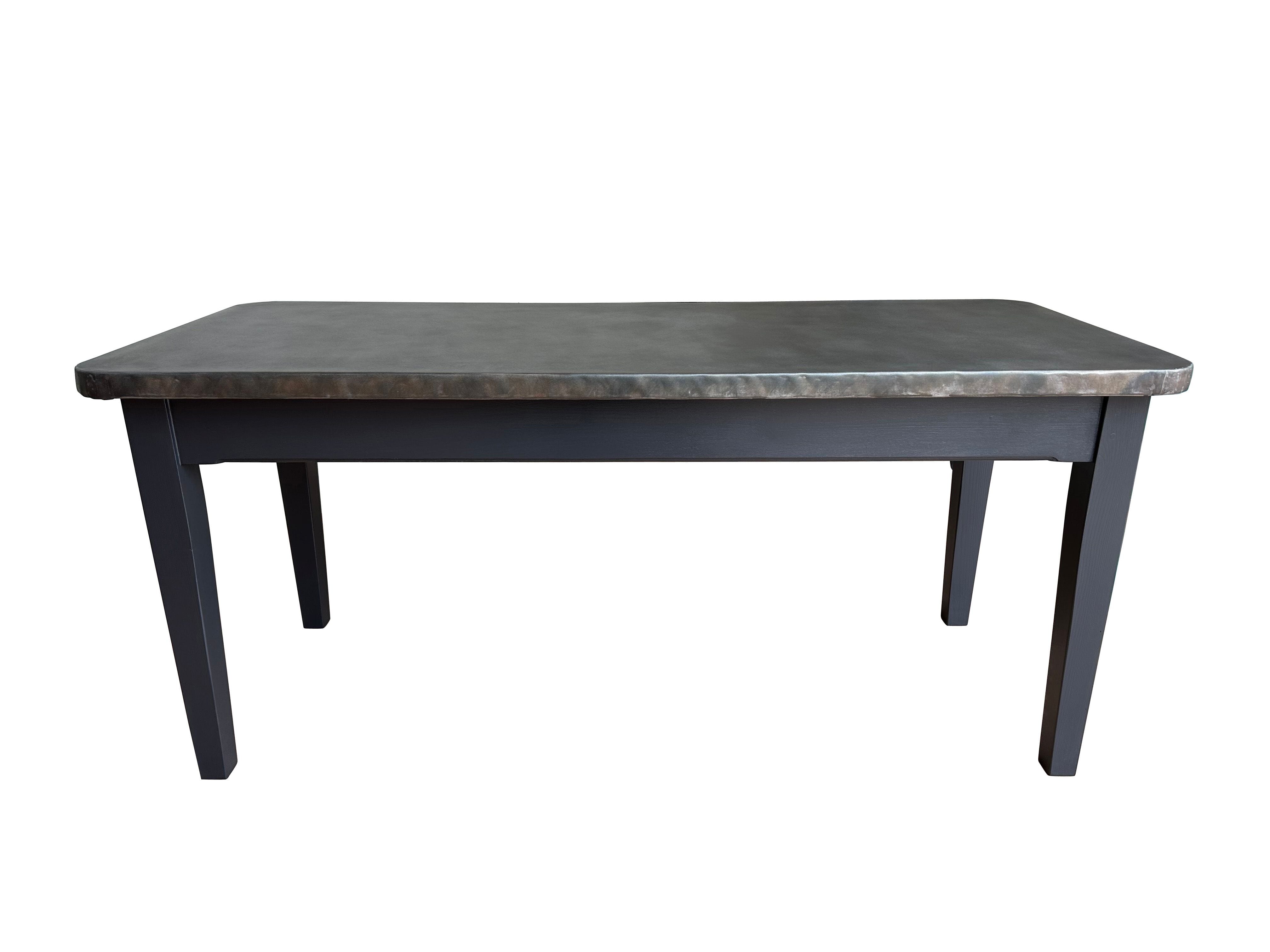Handmade Bespoke Antique Zinc Kitchen Dining Table - D2177