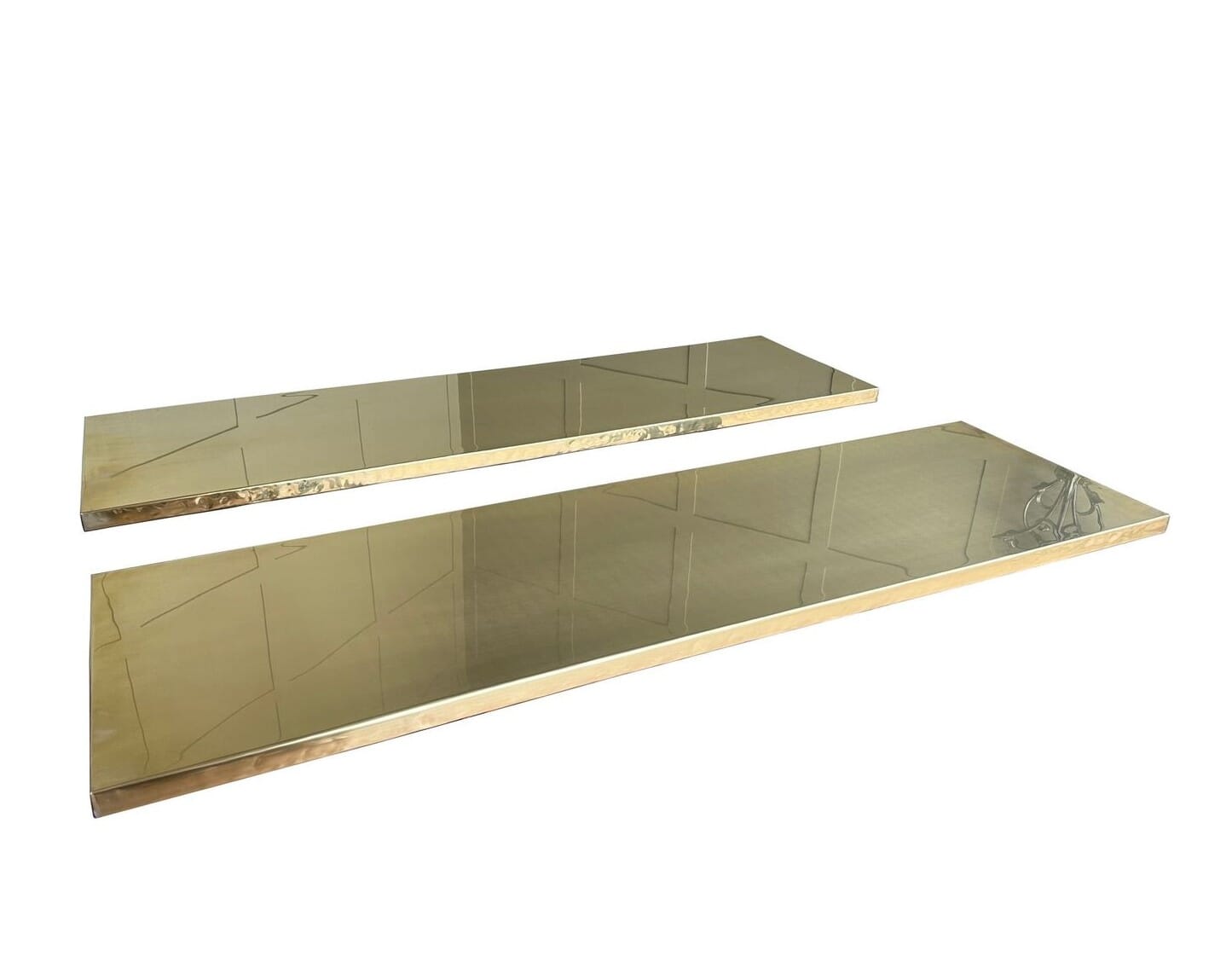 Bespoke Handmade Natural Shiny Brass Worktops - D2180