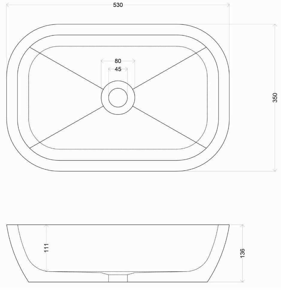 Dimensions Of Whitebirk Lune Bathroom Basin