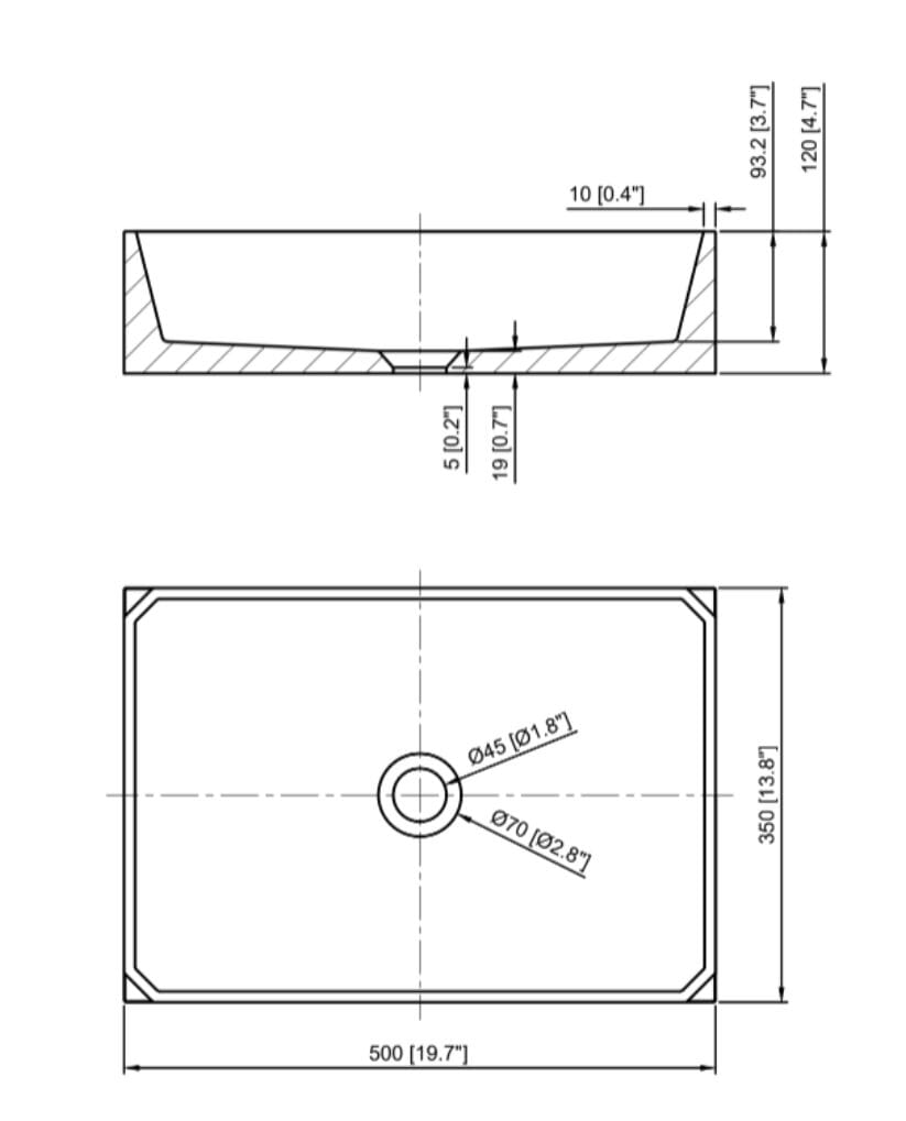 Whitebirk Krete Loutro Bathroom Sink Dimensions