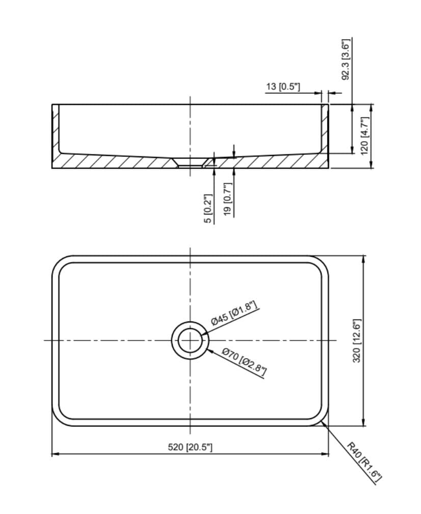 Whitebirk Krete Loutro Bathroom Sink Dimensions