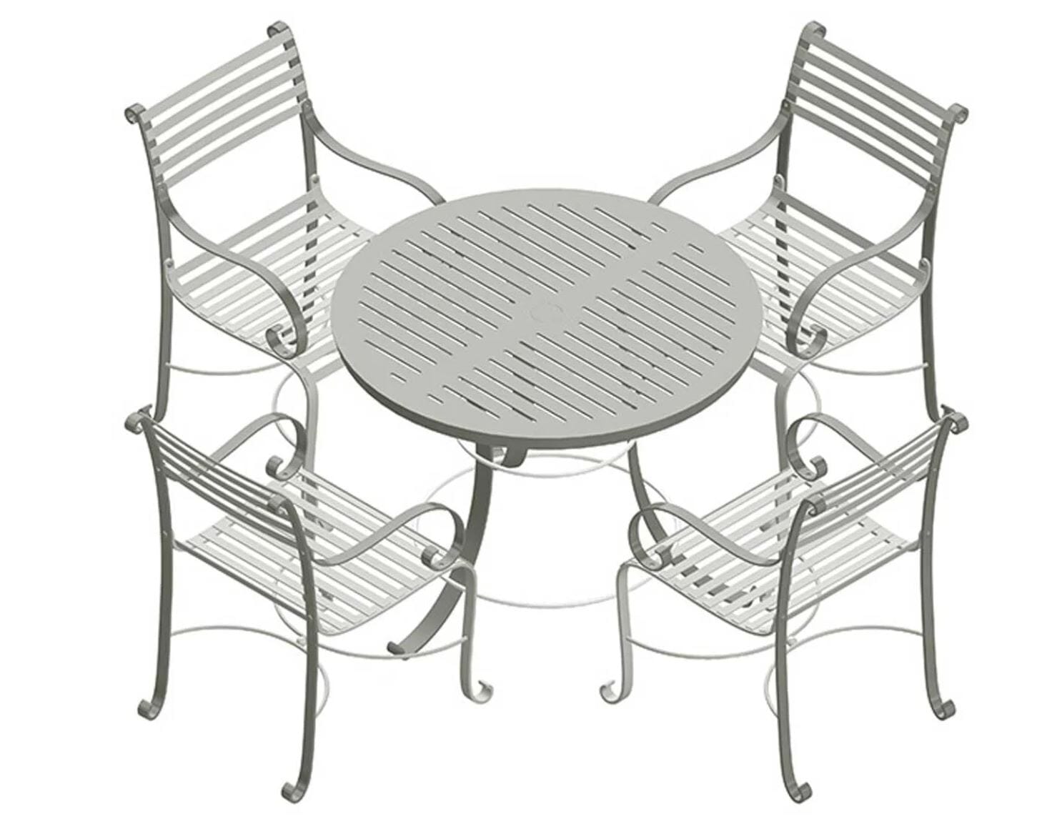 Southwold Round Table & 4 Carver Chairs - ODL-169