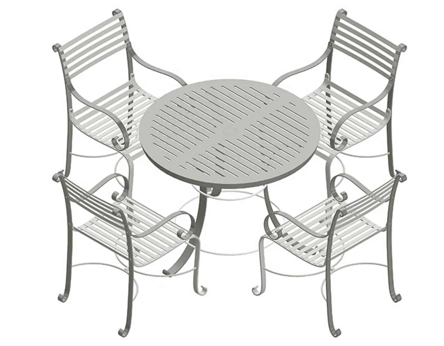 Southwold Round Table & 4 Carver Chairs