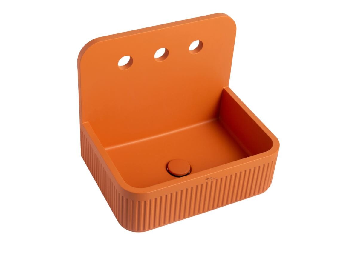 Whitebirk Krete Zaros Bathroom Sink - Orange - WBK-ZARO