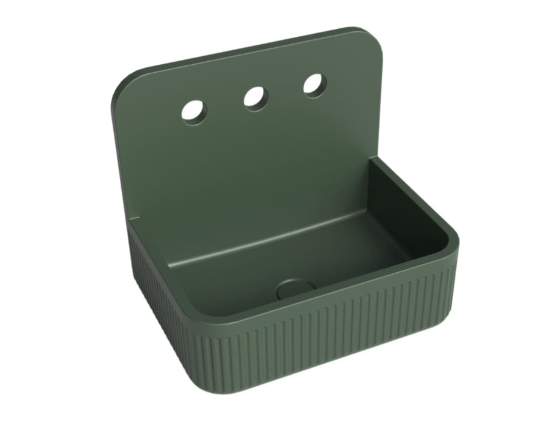 Whitebirk Krete Zaros Bathroom Sink - Grey Green - WBK-ZARGG