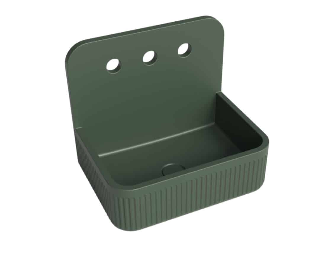 Whitebirk Krete Zaros Bathroom Sink - Grey Green