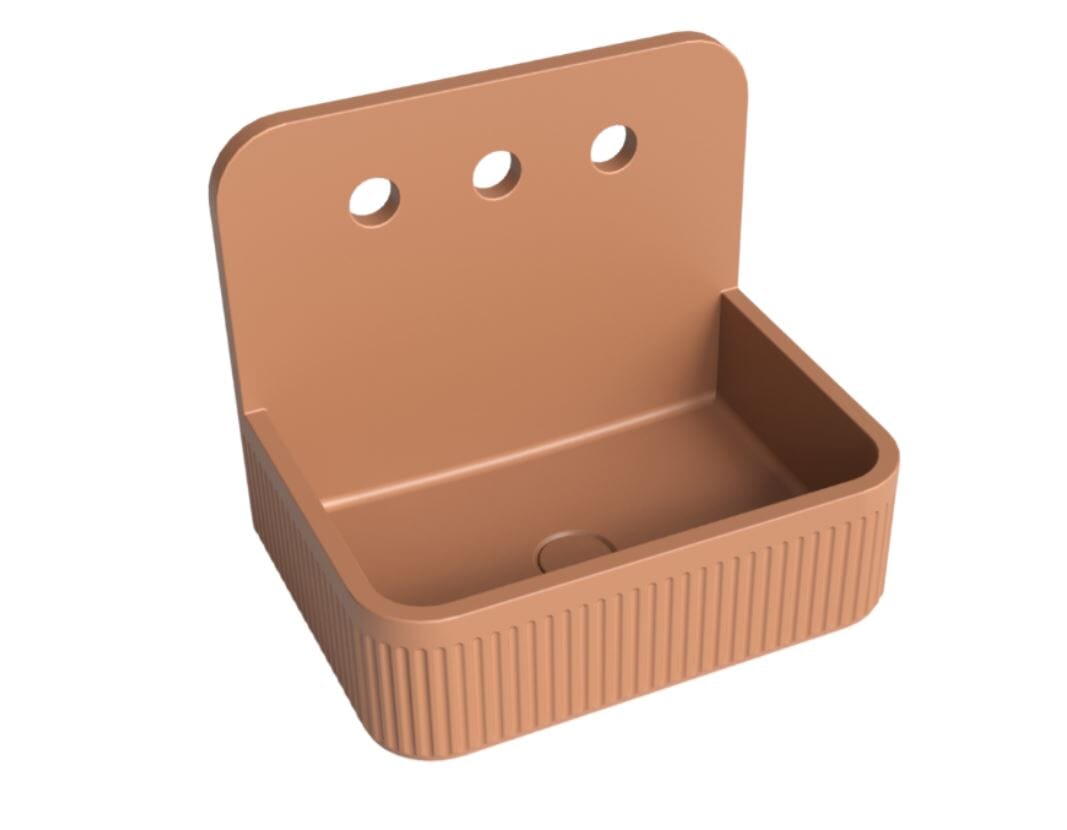 Whitebirk Krete Zaros Bathroom Sink - Orange Brown - WBK-ZAROB