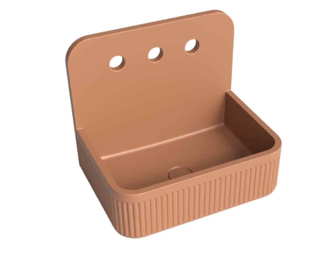 Whitebirk Krete Zaros Bathroom Sink - Orange Brown