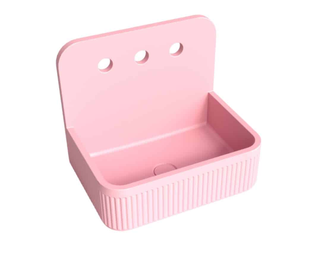 Whitebirk Krete Zaros Bathroom Sink - Peach Pink
