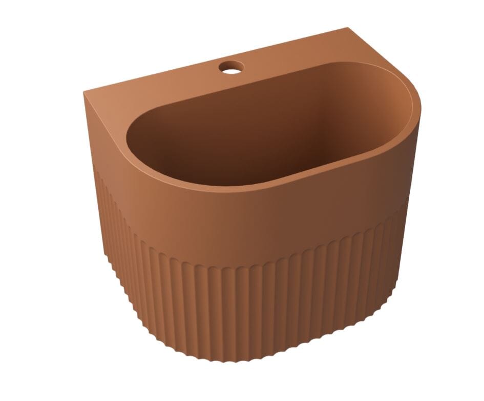 Whitebirk Krete Kournos Bathroom Sink - Orange Brown - WBK-KOOB