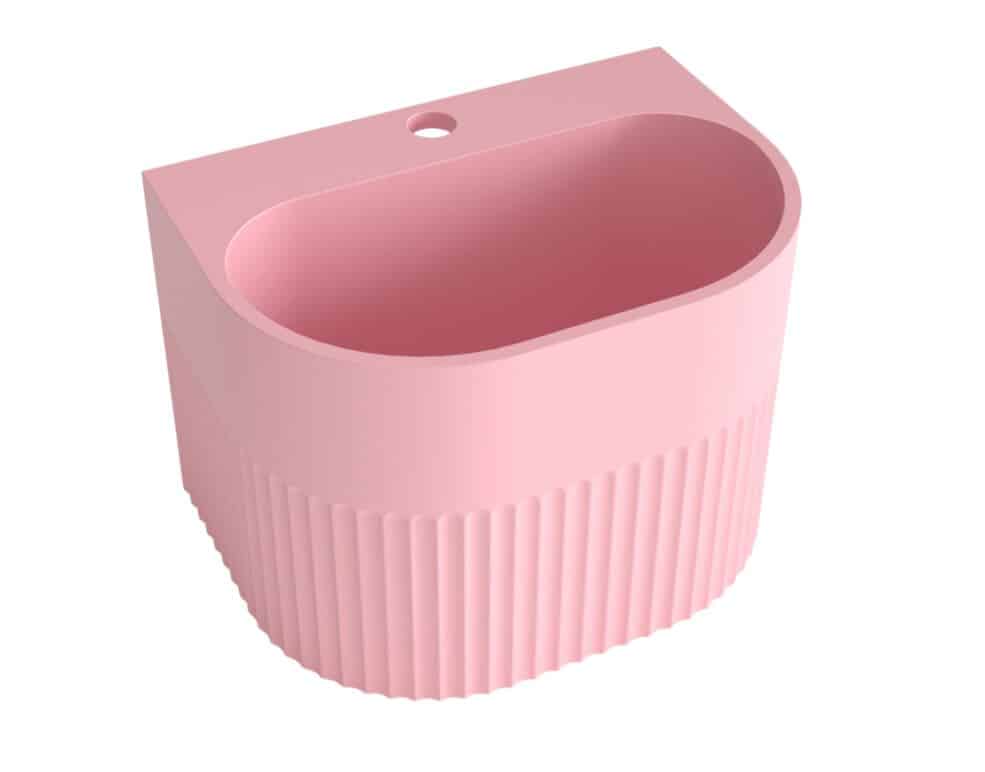 Whitebirk Krete Kournos Bathroom Sink - Peach Pink