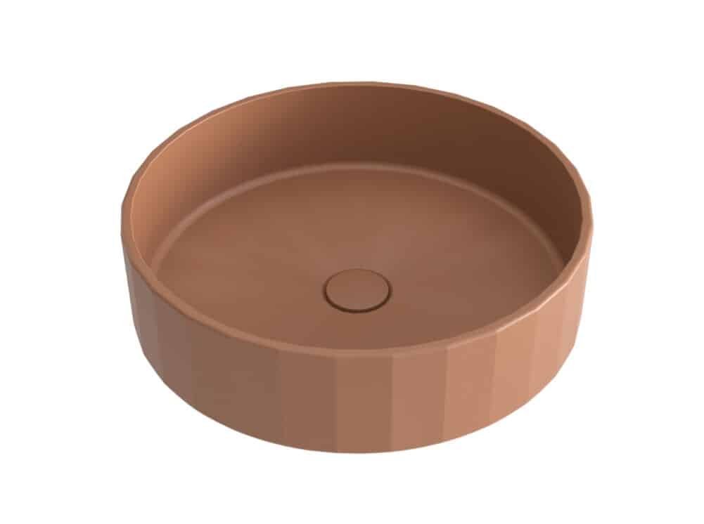 Whitebirk Krete Chania Bathroom Sink - Orange Brown