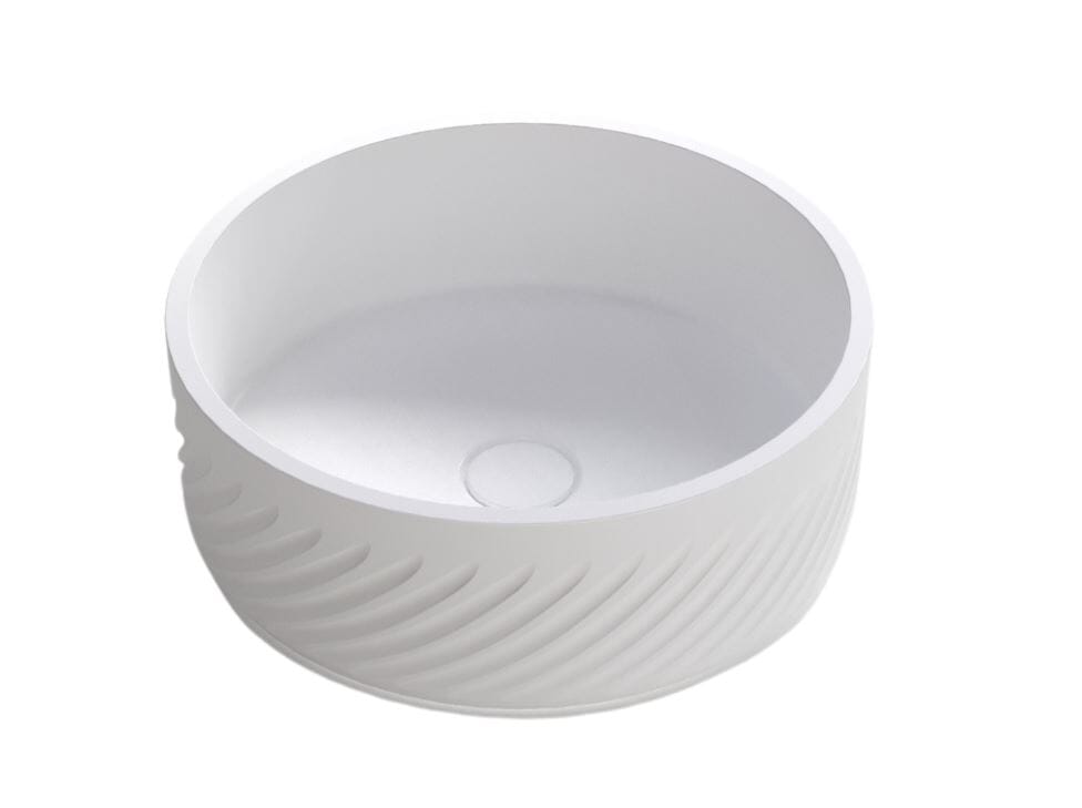 Whitebirk Krete Margarites Bathroom Sink - White - WBK-MAWH