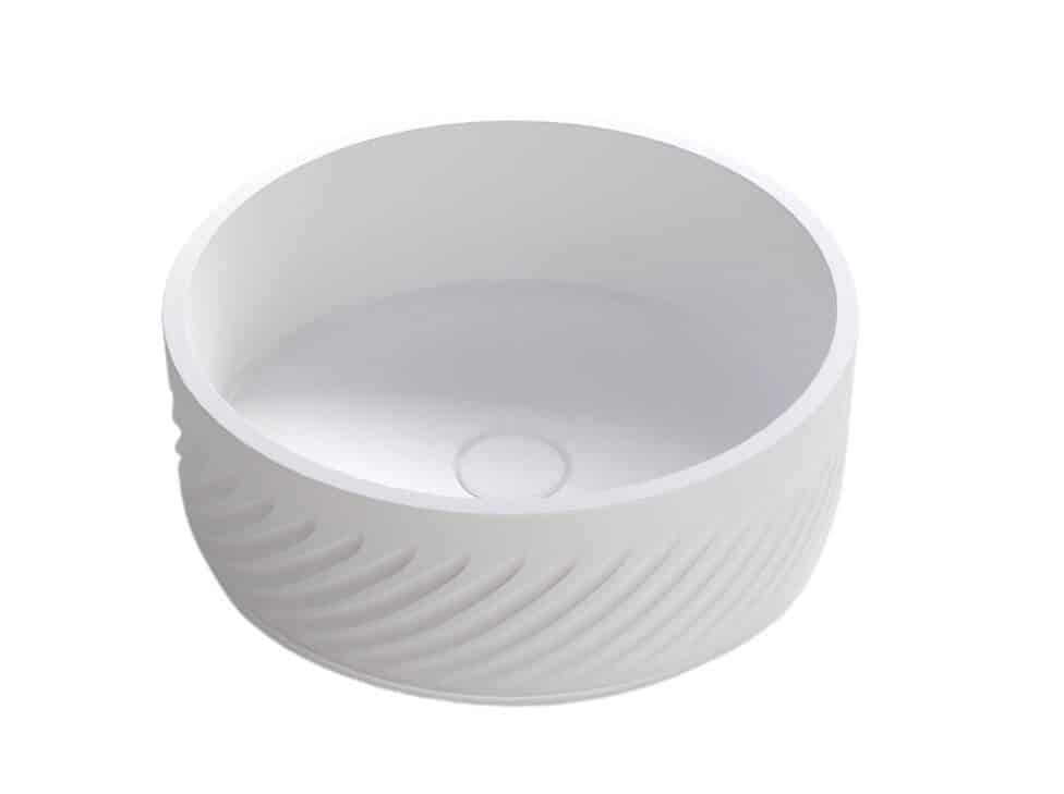 Whitebirk Krete Margarites Bathroom Sink - White