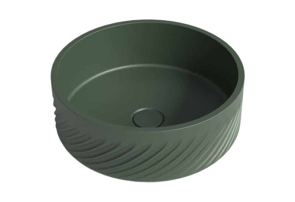 Whitebirk Krete Margarites Bathroom Sink - Grey Green