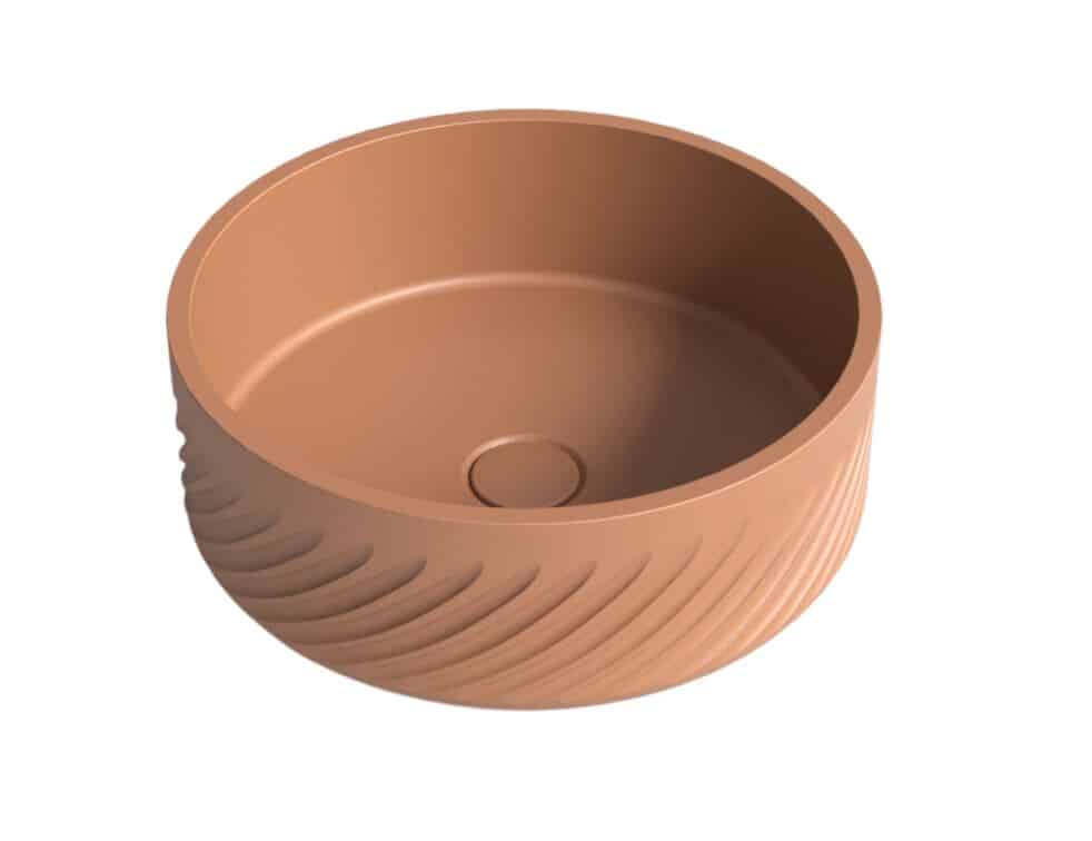Whitebirk Krete Margarites Bathroom Sink - Orange Brown