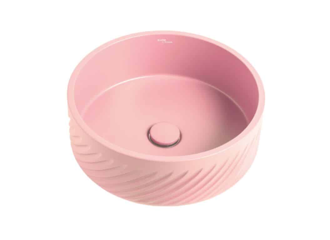 Whitebirk Krete Margarites Bathroom Sink - Peach Pink