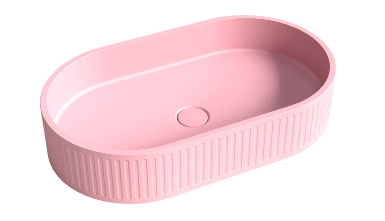 Whitebirk Krete Marathi Bathroom Sink - Peach Pink - WBK-MTPP