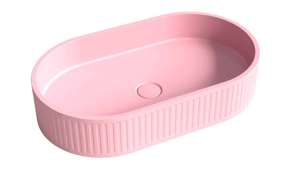 Whitebirk Krete Marathi Bathroom Sink - Peach Pink