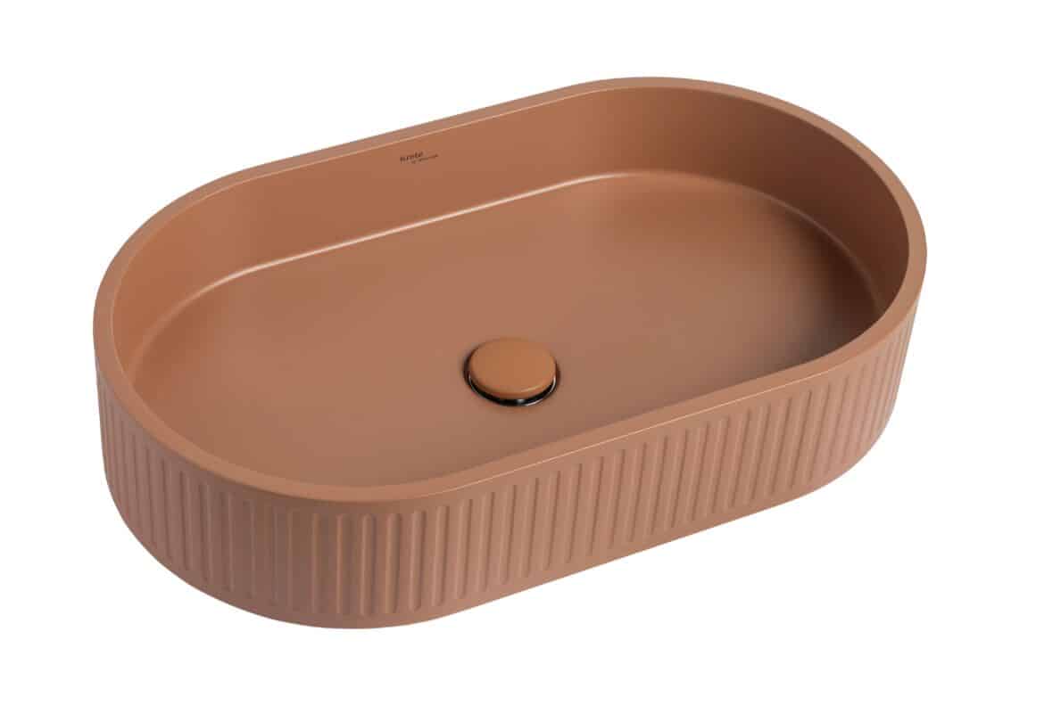 Whitebirk Krete Marathi Bathroom Sink - Orange Brown