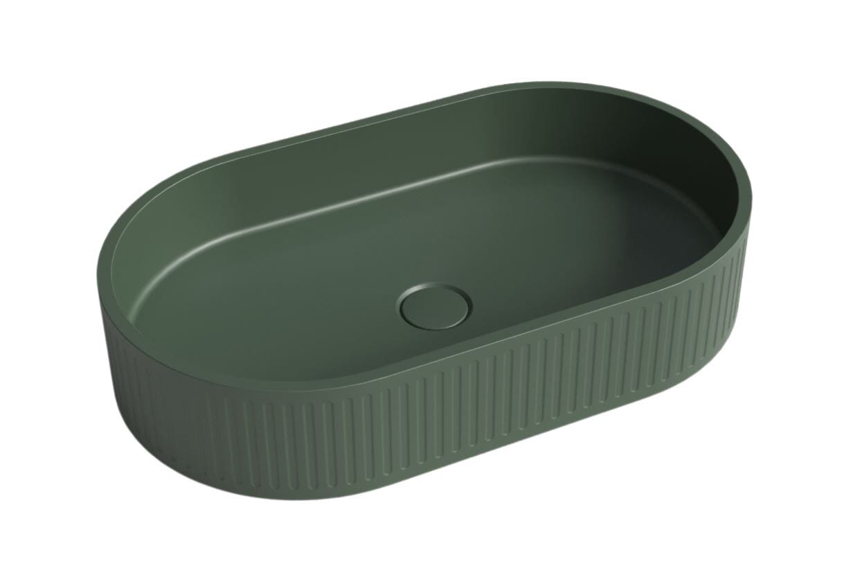 Whitebirk Krete Marathi Bathroom Sink - Grey Green - WBK-MTGG