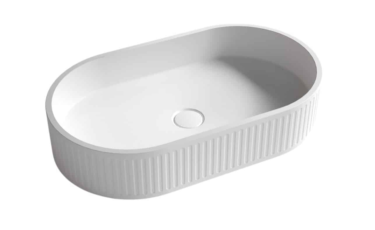 Whitebirk Krete Marathi Bathroom Sink - White