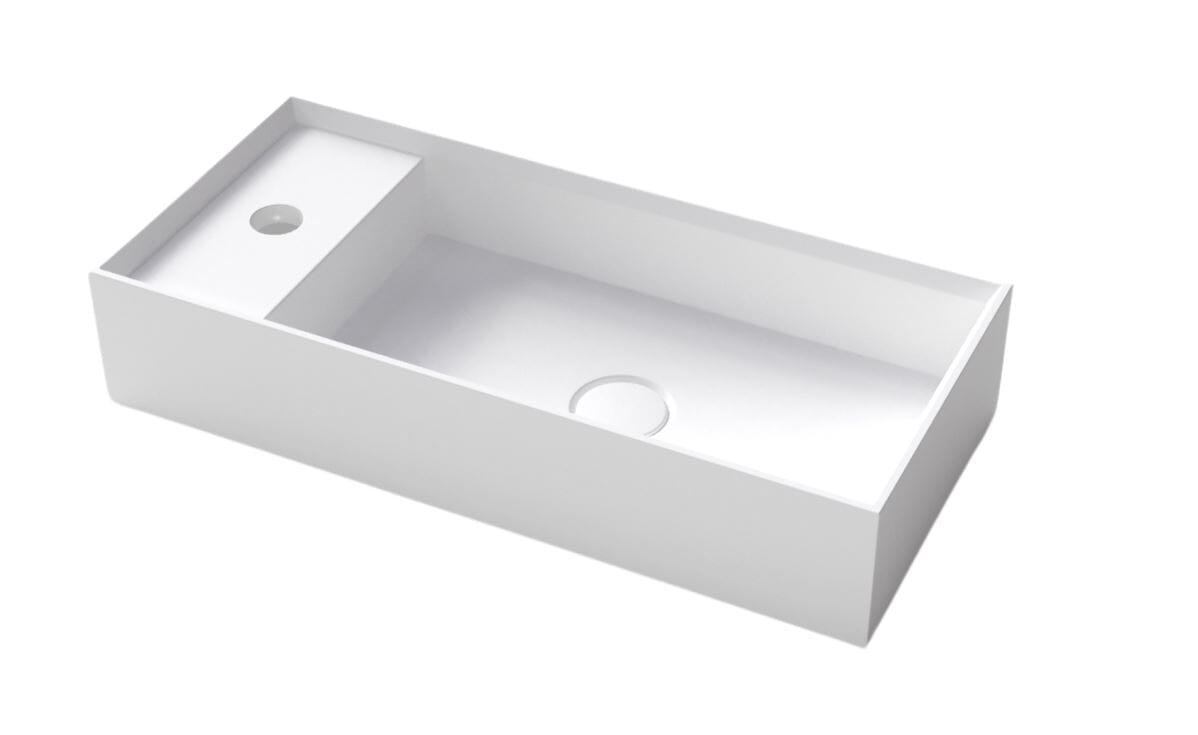 Whitebirk Krete Sisi Bathroom Sink - White - WBK-SIWH
