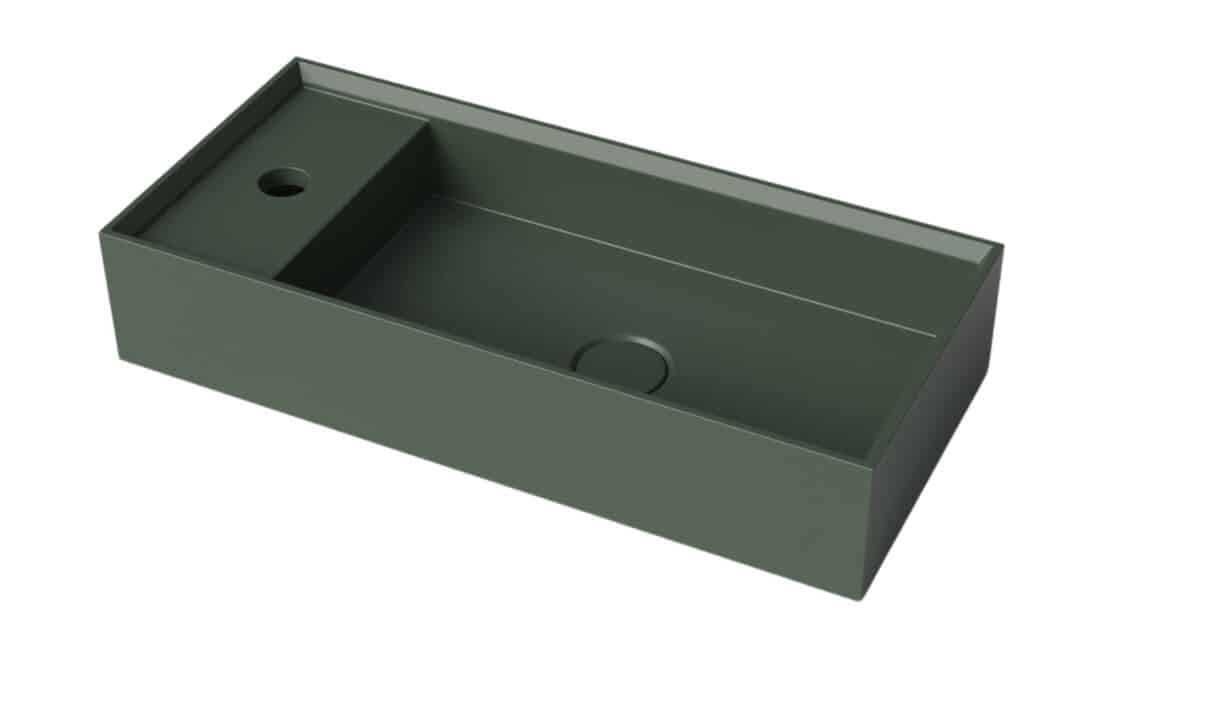 Whitebirk Krete Sisi Bathroom Sink - Green Grey