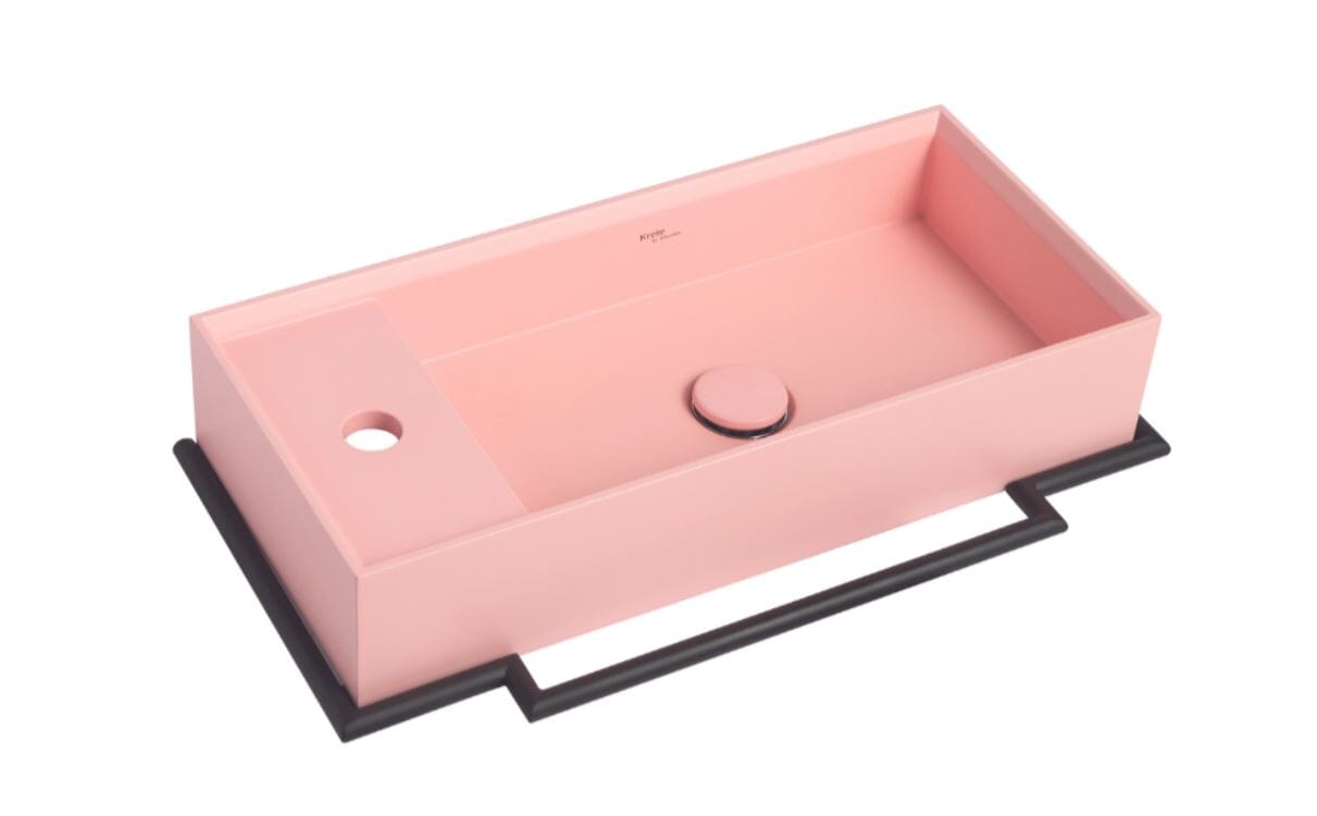 Whitebirk Krete Sisi Bathroom Sink - Peach Pink - WBK-SIPP