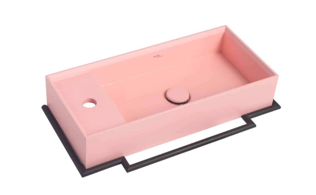 Whitebirk Krete Sisi Bathroom Sink - Peach Pink
