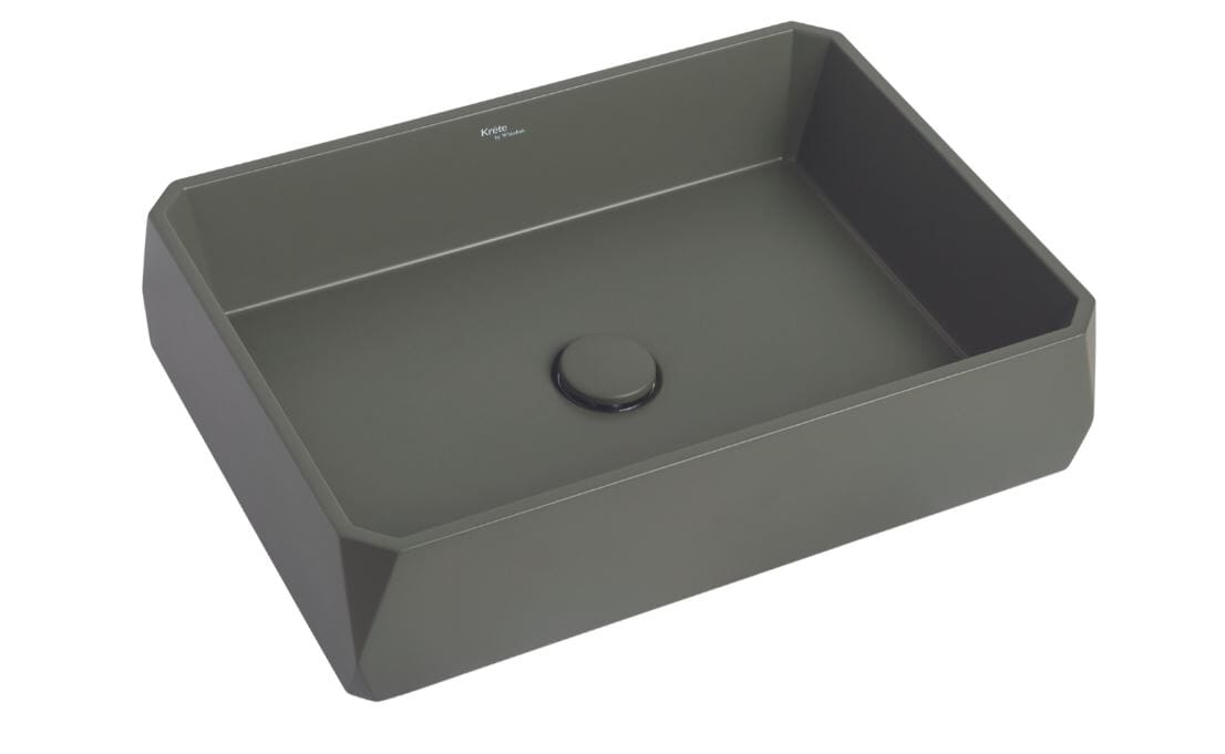 Whitebirk Krete Loutro Bathroom Sink - Green Grey - WBK-LOGG