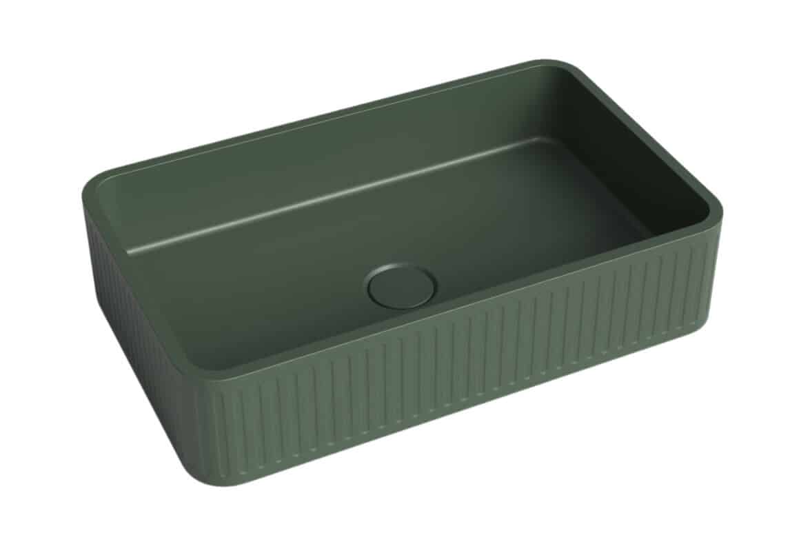 Whitebirk Krete Matala Bathroom Sink - Grey Green