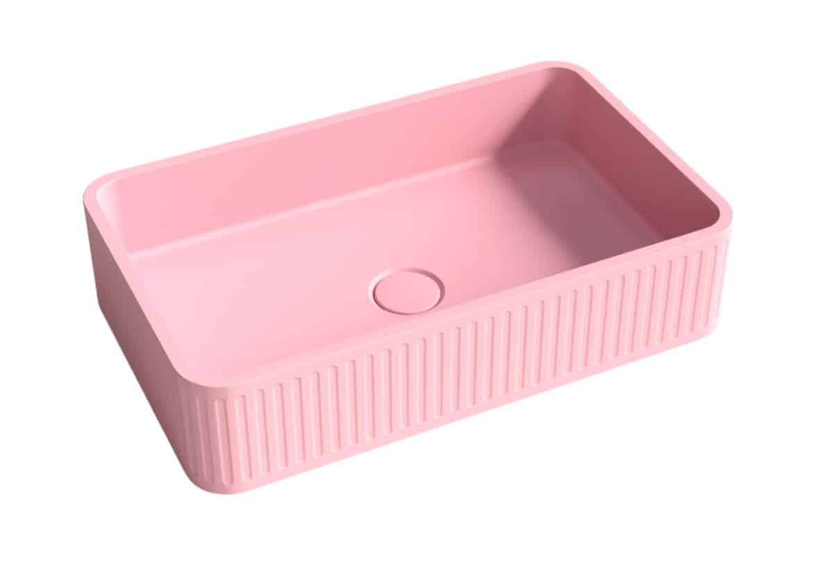 Whitebirk Krete Matala Bathroom Sink - Peach Pink