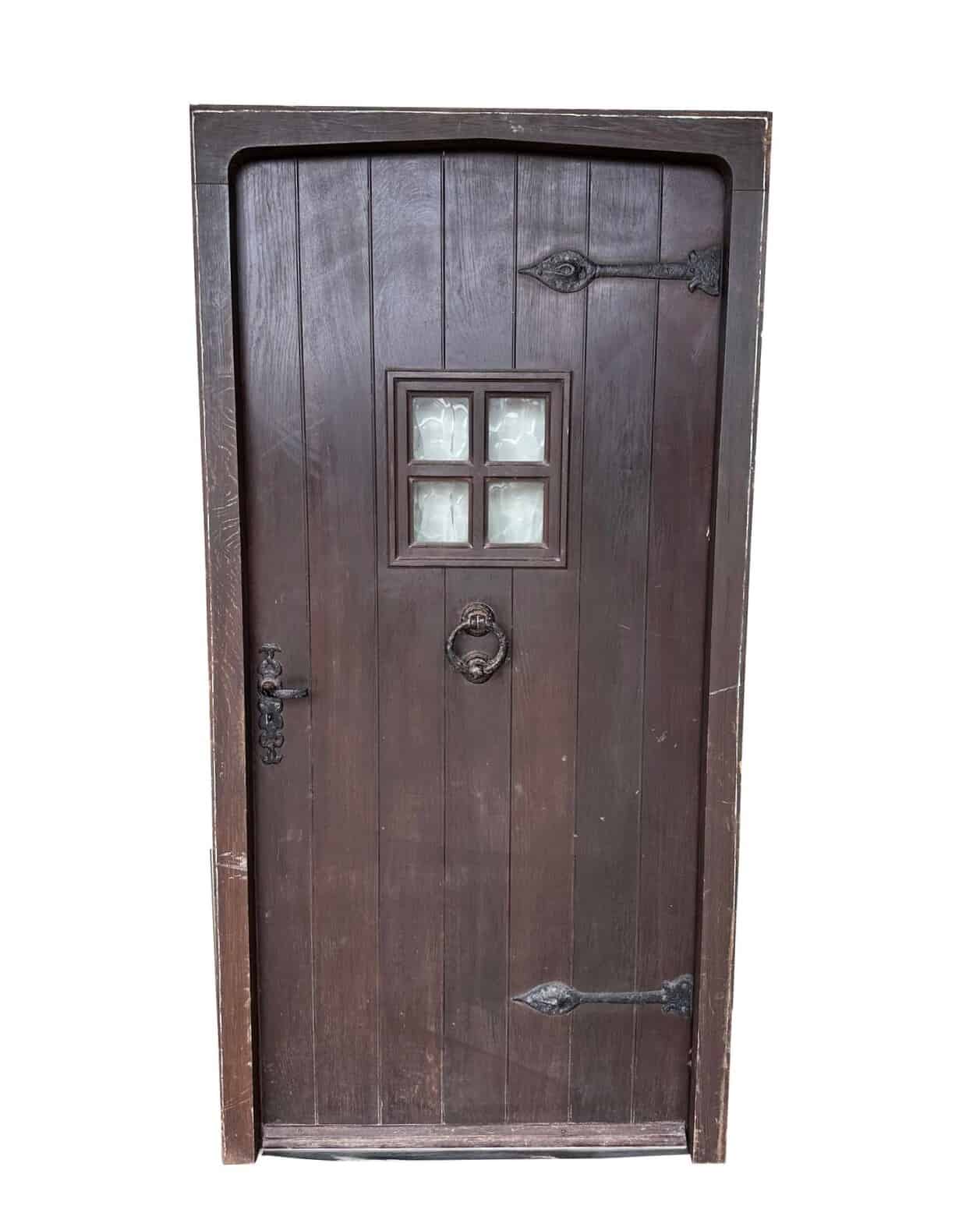 Reclaimed Antique Solid Oak Door With Frame